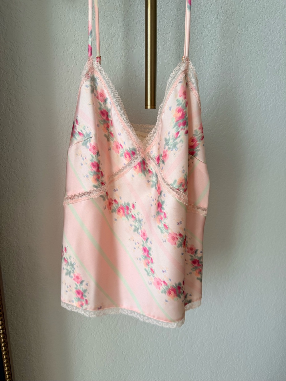 LoveShackFancy Pastel Floral Lace-Trim Slip